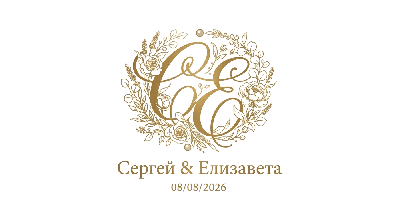 Свадебный вензель, С · Е